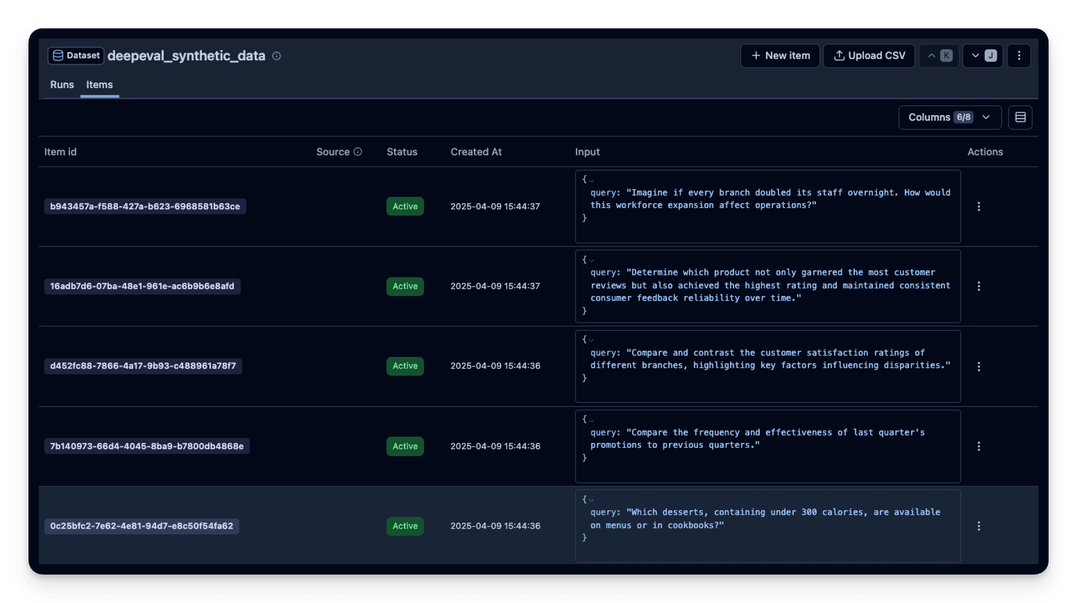 Dataset in Langfuse